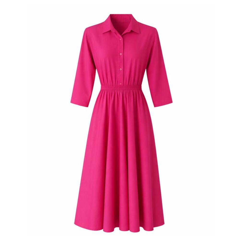 Vintage 1980s The American Shirt Dress Pink size 8